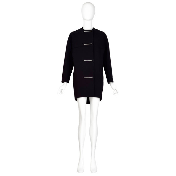 VINTAGE BALENCIAGA 2014 BLACK METAL DECAL COAT