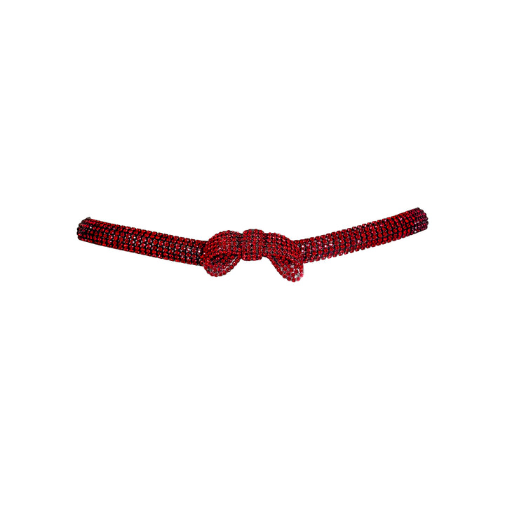 VINTAGE NICOLAS GHESQUIÈRE FOR BALENCIAGA EDITION AW 2007 RED CRYSTAL BOW BELT