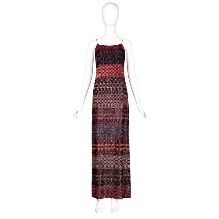 VINTAGE BILL BLASS DESERT STRIPE DEVORÉ GOWN