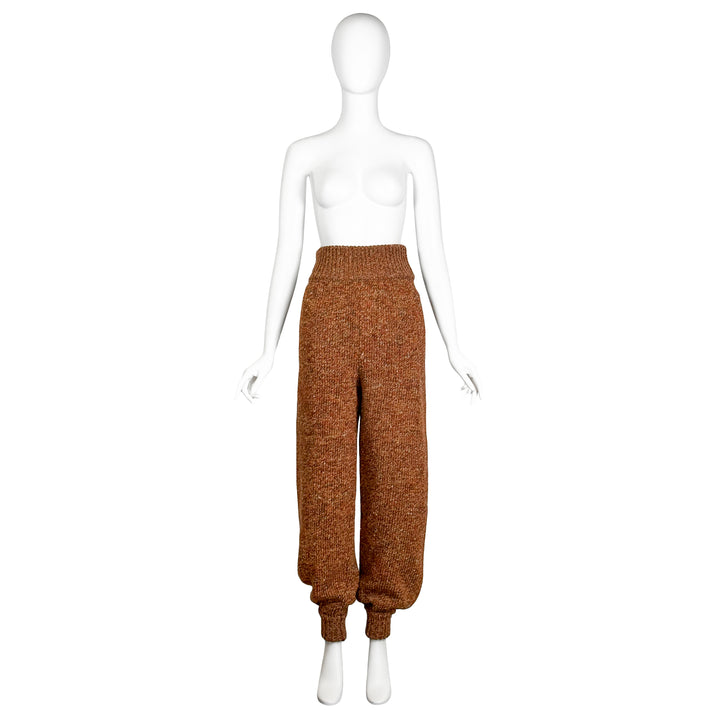 VINTAGE HANNAH MACGIBBON FOR CHLOE AW 2010 BROWN TWEED KNIT PANTS