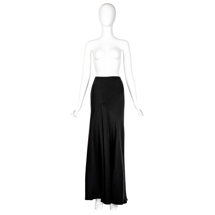 VINTAGE CHRISTIAN LACROIX CIRCA 2000 BLACK BIAS SKIRT