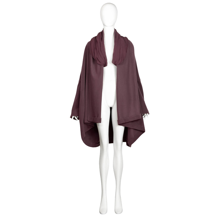 VINTAGE DOLCE & GABBANA AW 1991 PURPLE WOOL & CHIFFON COAT