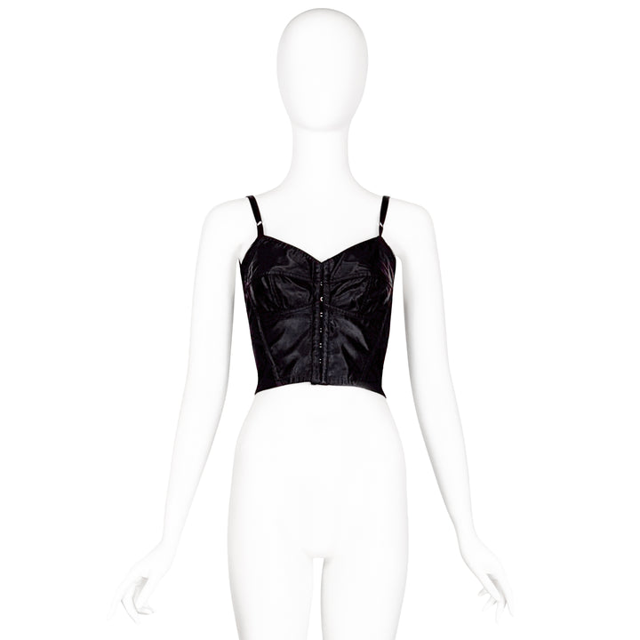 VINTAGE DOLCE & GABBANA SS 1993 BLACK SATIN BUSTIER TOP