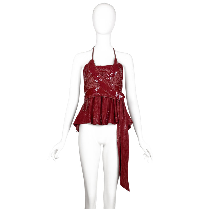 VINTAGE DRIES VAN NOTEN AW 2007 SPICE SEQUIN HALTER TOP