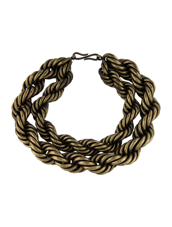 VINTAGE DRIES VAN NOTEN AW 2015 BRASS DOUBLE COIL NECKLACE
