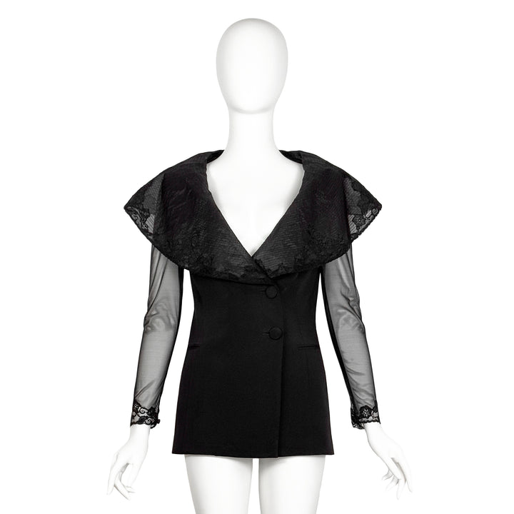 VINTAGE GIANFRANCO FERRÉ BLACK LACE COLLAR JACKET