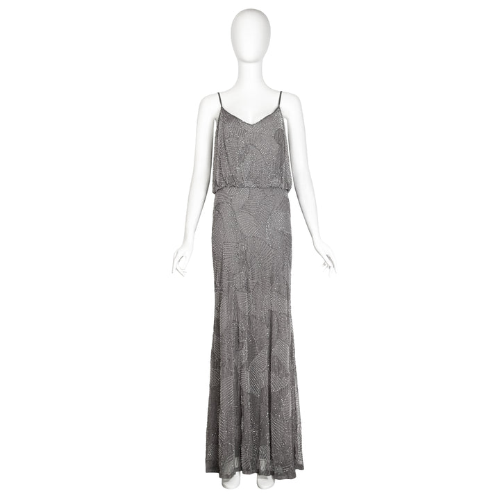 VINTAGE GIORGIO ARMANI SILVER BEADED GOWN