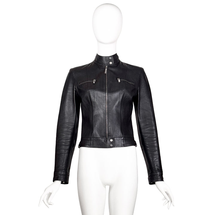 VINTAGE TOM FORD FOR GUCCI SS 1999 BLACK LEATHER MOTO JACKET