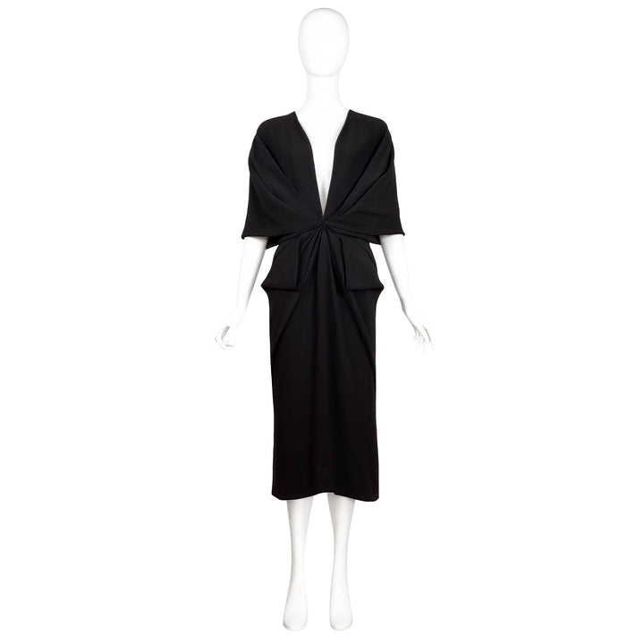 VINTAGE HAIDER ACKERMANN AW 2012 BLACK SILK ORIGAMI DRESS