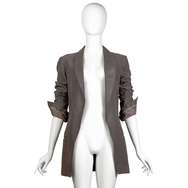 VINTAGE HAIDER ACKERMANN CIRCA 2009 GREY SHAWL COLLAR JACKET