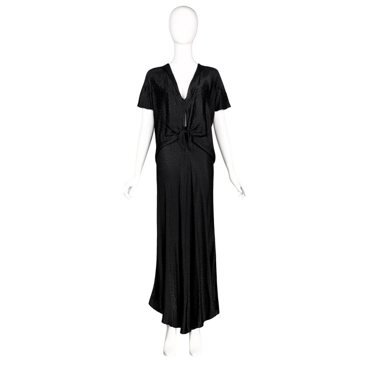 VINTAGE HOLLY'S HARP CIRCA 1975 BLACK BLOUSE & SKIRT EVENING ENSEMBLE