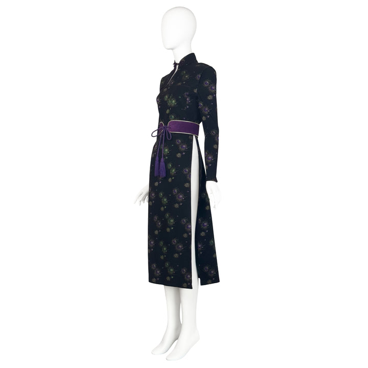VINTAGE JEAN PAUL GAULTIER AW 1996 BLACK GALACTIC CHEONGSAM TUNIC DRESS