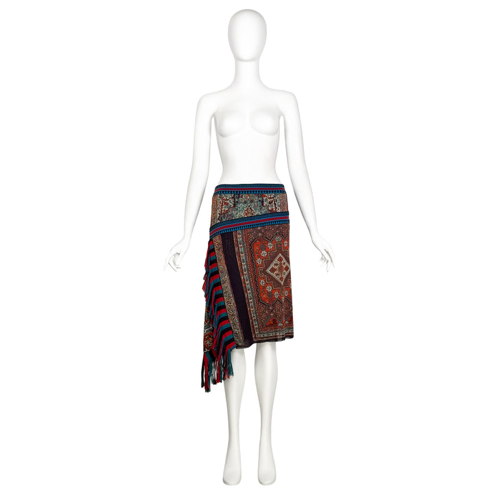 VINTAGE JEAN PAUL GAULTIER MULTICOLOR ASYMMETRICAL RUG SKIRT