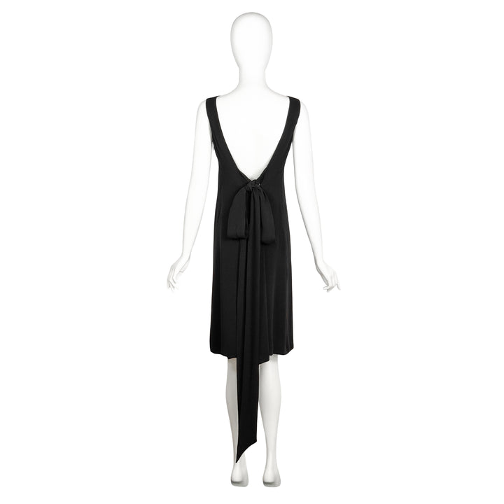 VINTAGE RAF SIMONS FOR JIL SANDER AW 2006 BLACK OPEN BACK BOW DRESS