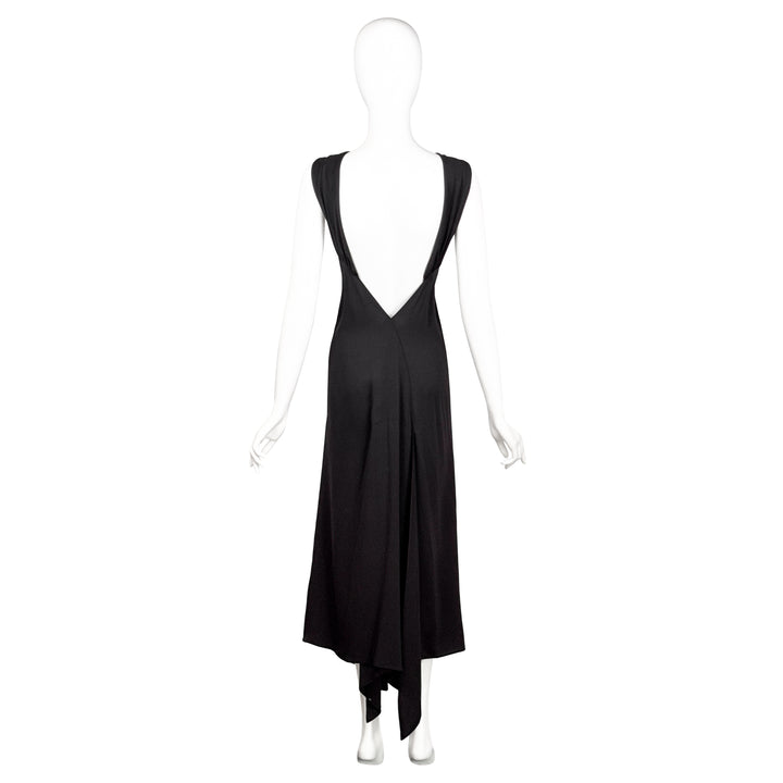 VINTAGE RAF SIMONS FOR JIL SANDER SS 2007 BLACK HALTER OPEN BACK DRESS