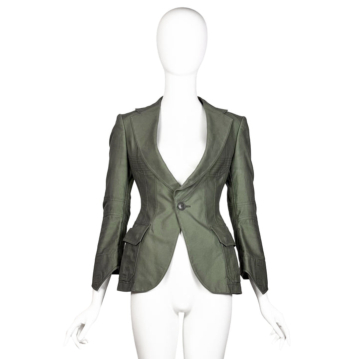 VINTAGE JUNYA WATANABE AW 2010 ARMY GREEN FITTED JACKET