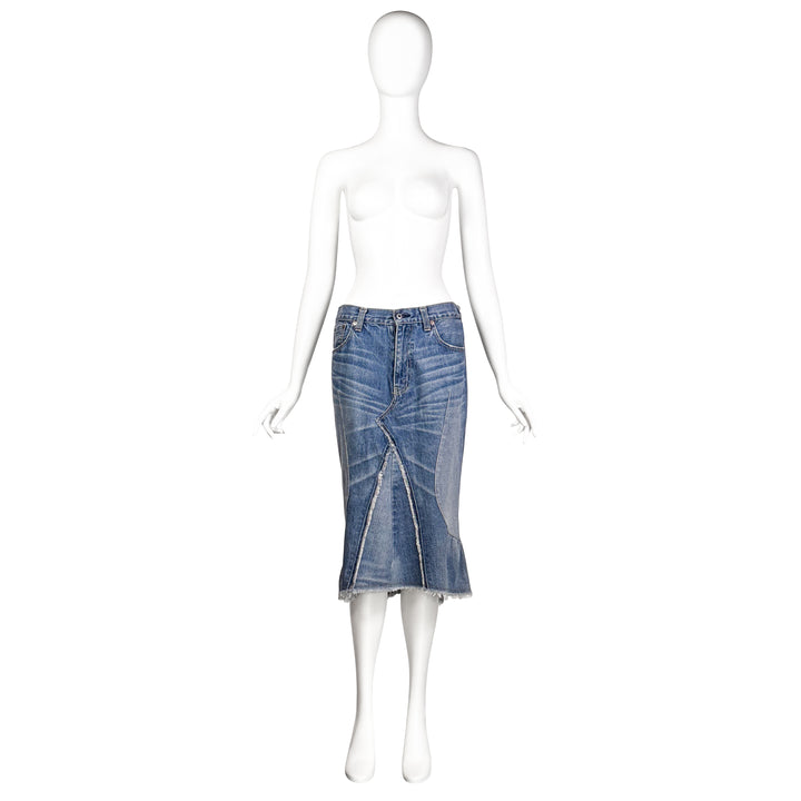 VINTAGE JUNYA WATANABE SS 2009 DECONSTRUCTED DENIM SKIRT