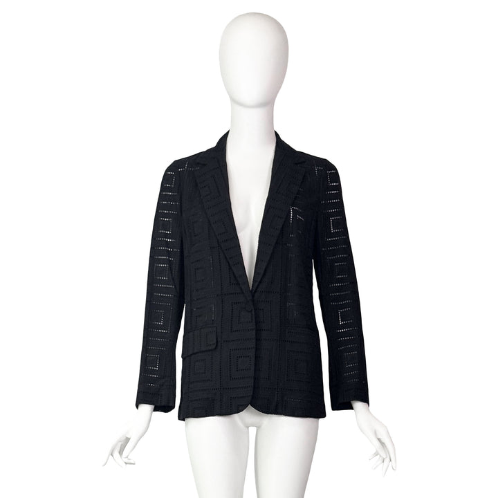 VINTAGE KARL LAGERFELD BLACK GREEK KEY JACKET