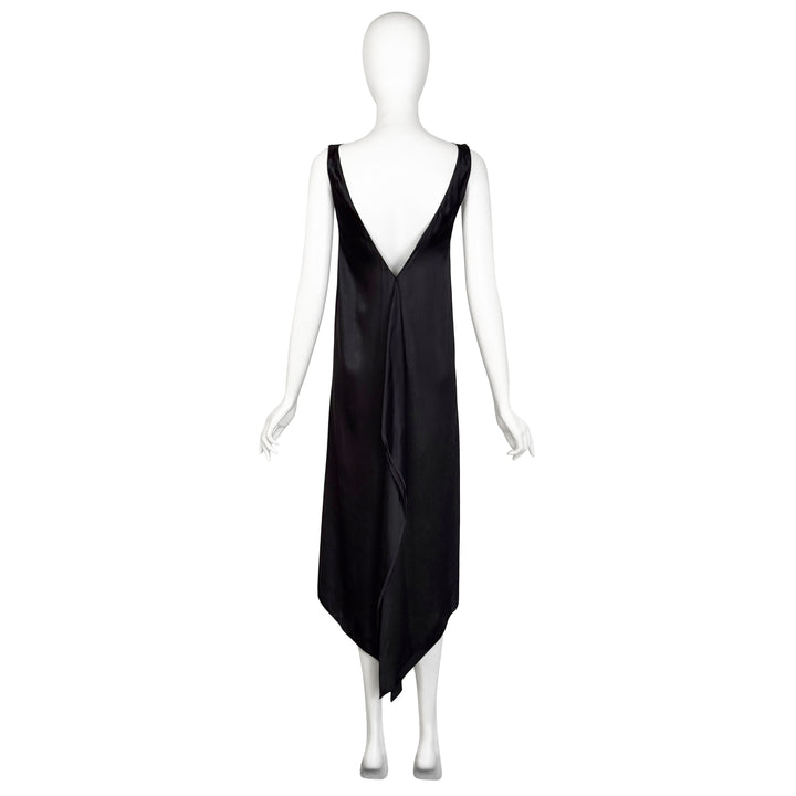 VINTAGE ALBER ELBAZ FOR LANVIN AW 2007 BLACK DEEP V BACK COCKTAIL DRESS
