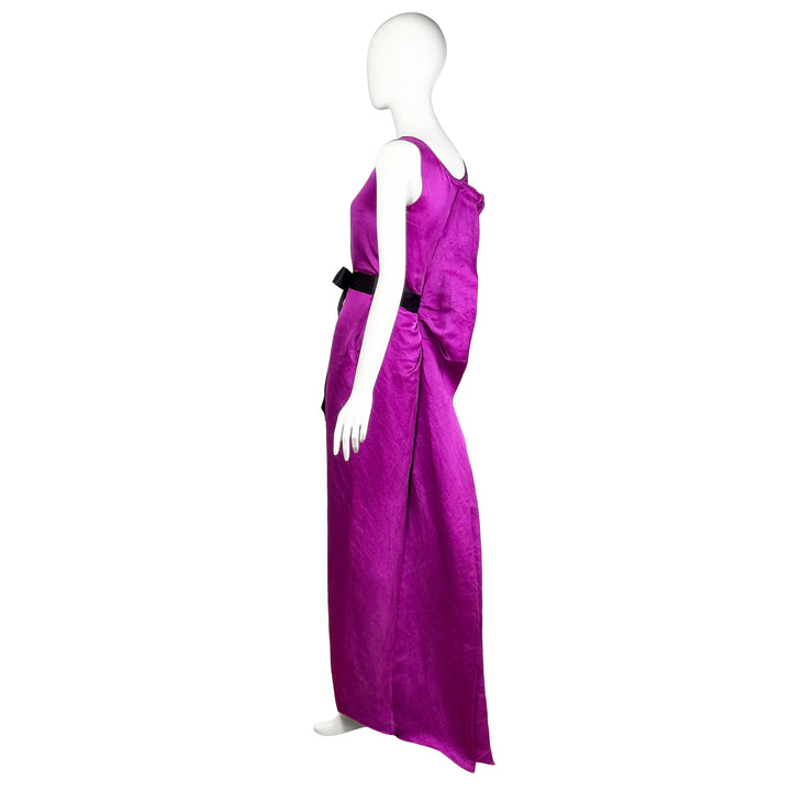VINTAGE ALBER ELBAZ FOR LANVIN AW 2007 FUCHSIA RUFFLE BACK GOWN