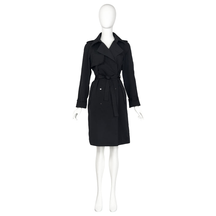VINTAGE ALBER ELBAZ FOR LANVIN EARLY 2000'S BLACK BELTED TRENCH COAT