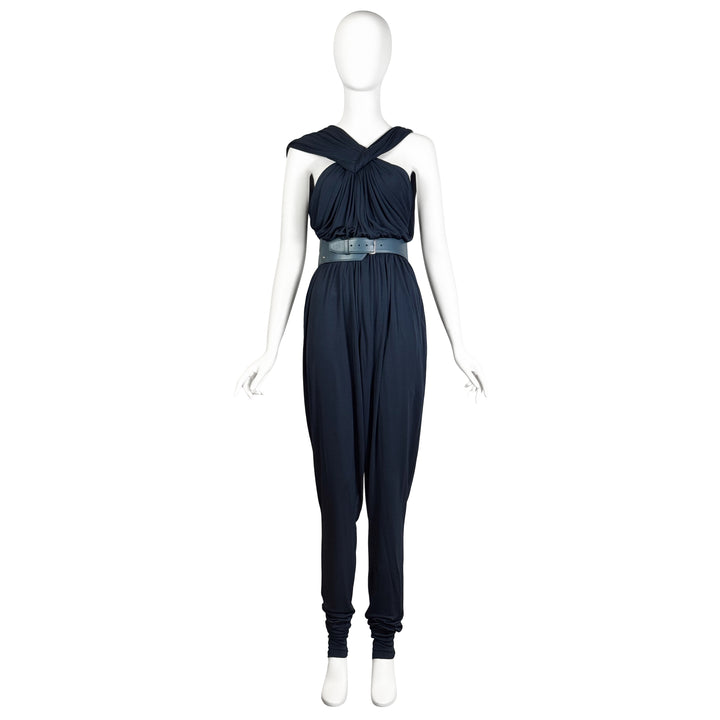 VINTAGE ALBER ELBAZ FOR LANVIN RESORT 2012 DARK TEAL JUMPSUIT