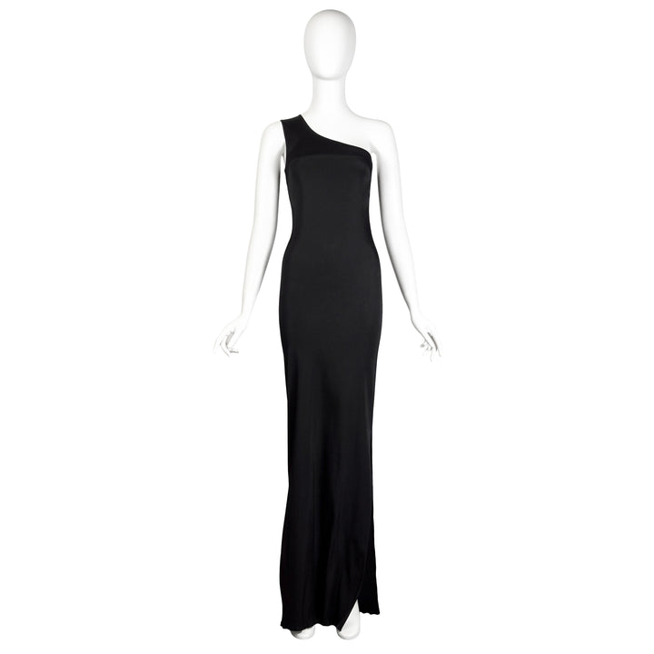VINTAGE ALBER ELBAZ FOR LANVIN SS 2011 BLACK ASYMMETRICAL GOWN