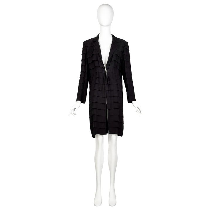 VINTAGE ALBER ELBAZ FOR LANVIN AW 2008 BLACK PLEATED EVENING COAT