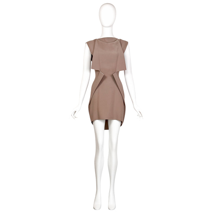 VINTAGE MARTIN MARGIELA SS 2010 TAUPE ORIGAMI TUNIC DRESS
