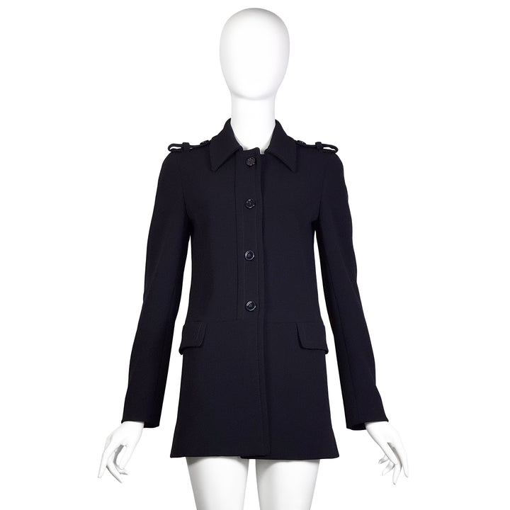 VINTAGE PRADA SS 1996 NAVY MILITARY COAT JACKET