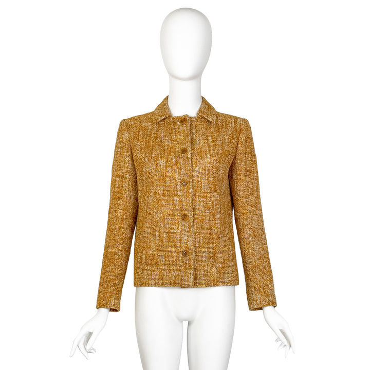 VINTAGE PRADA SS 1996 MUSTARD TWEED JACKET
