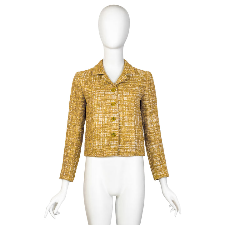 VINTAGE PRADA SS 1996 YELLOW TWEED JACKET