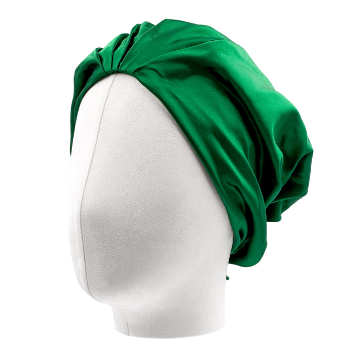 VINTAGE PRADA SS 2007 EMERALD GREEN SATIN TURBAN
