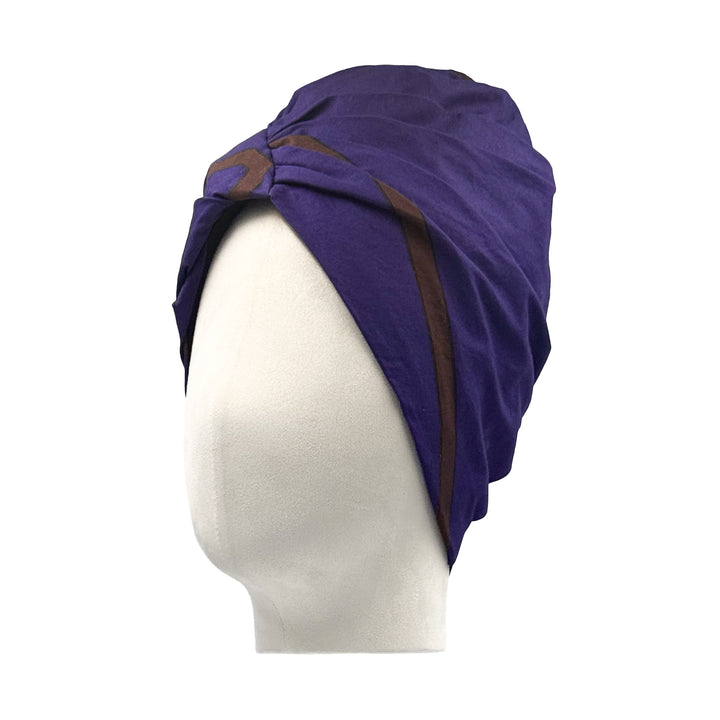 VINTAGE PRADA SS 2007 PURPLE GEO PRINT TURBAN HAT