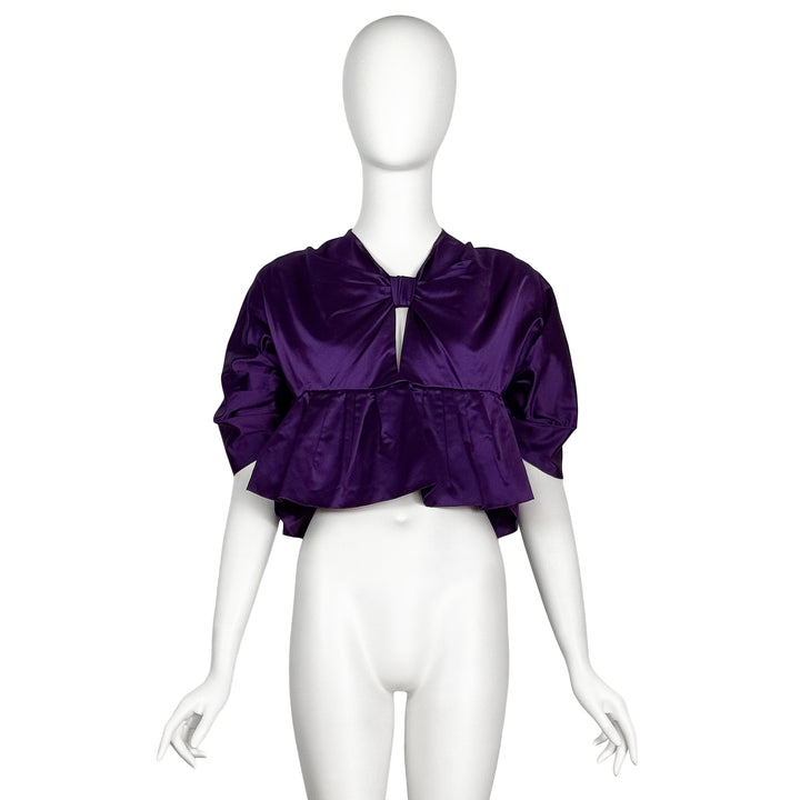 VINTAGE PRADA SS 2007 PURPLE SATIN BOW TOP