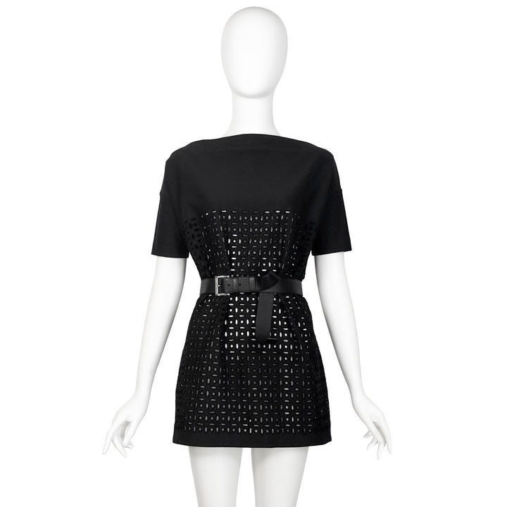 VINTAGE ROMEO GIGLI 1992 BLACK LASER CUT TUNIC