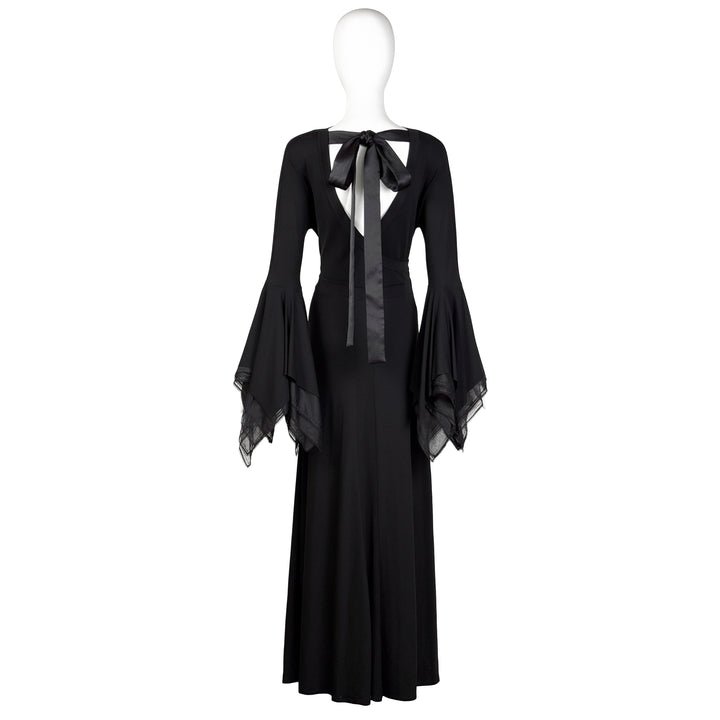 VINTAGE BLACK SCARF SLEEVE GOWN