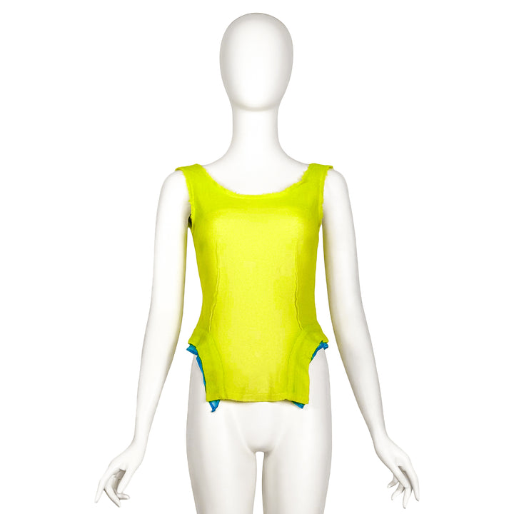 VINTAGE YOHJI YAMAMOTO SS 2014 NEON YELLOW CORSET TOP