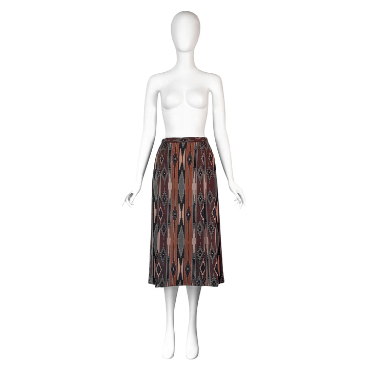 VINTAGE YVES SAINT LAURENT AW 1976 BROWN SOUTHWESTERN SKIRT