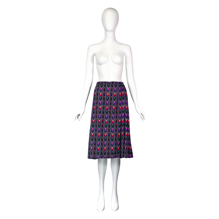 VINTAGE YVES SAINT LAURENT AW 1980 BLUE & PURPLE SOUTHWESTERN SKIRT