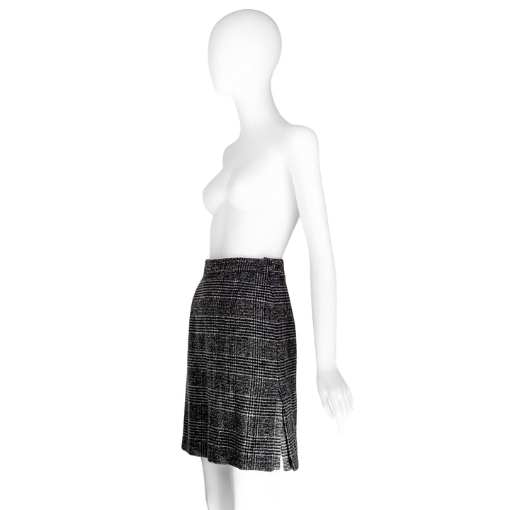 VINTAGE STEFANO PILATI FOR YVES SAINT LAURENT AW 2011 GREY CHECK SKIRT