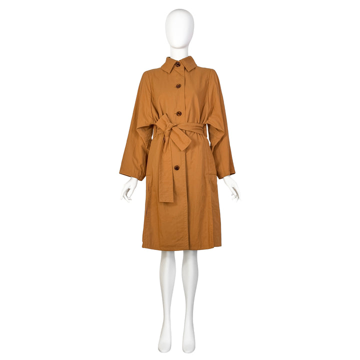 VINTAGE YVES SAINT LAURENT EARLY 1990'S OCHRE TRENCH COAT