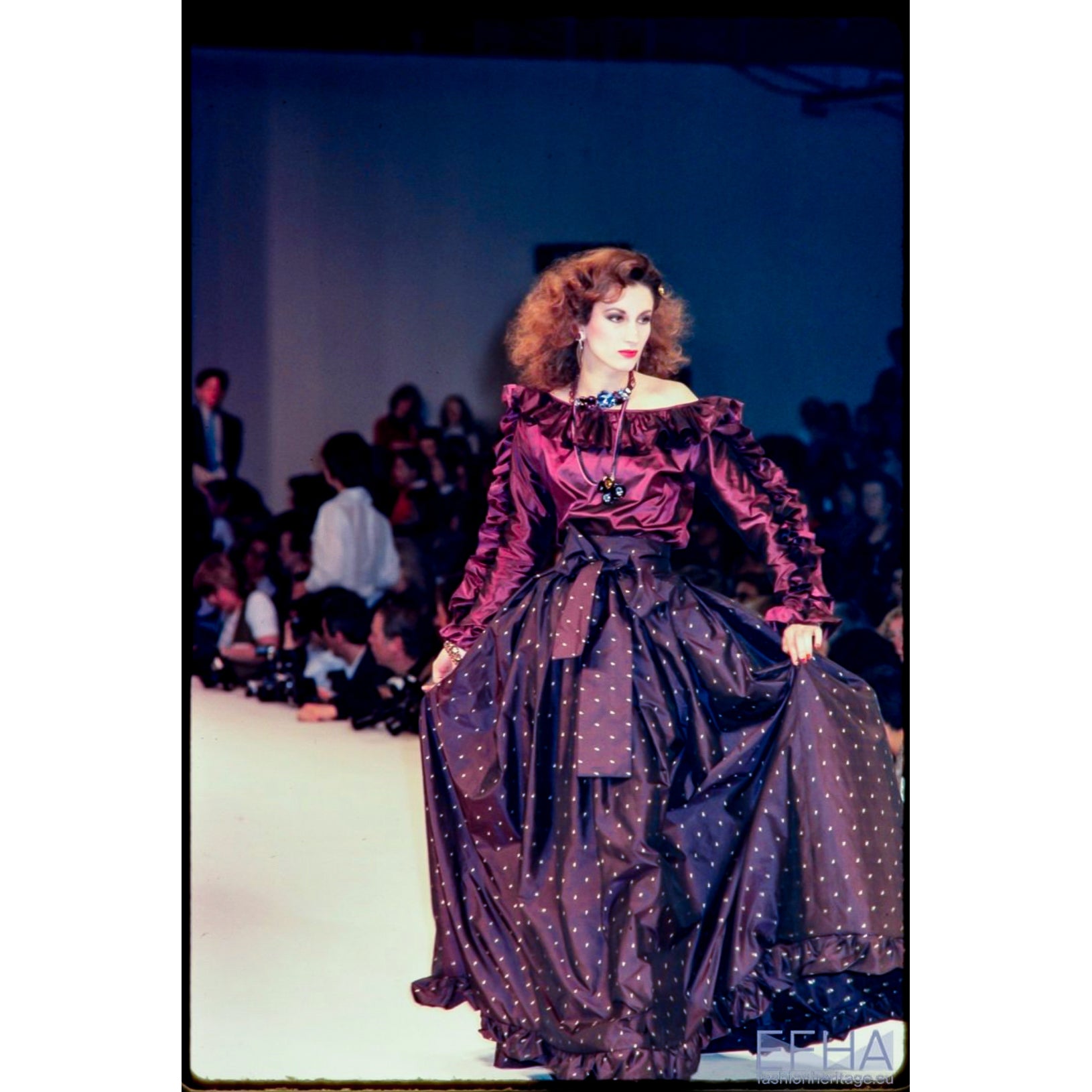 VINTAGE YVES SAINT LAURENT AW 1981 AUBERGINE & GOLD PAISLEY TAFFETA PE –  Uncommon Thread